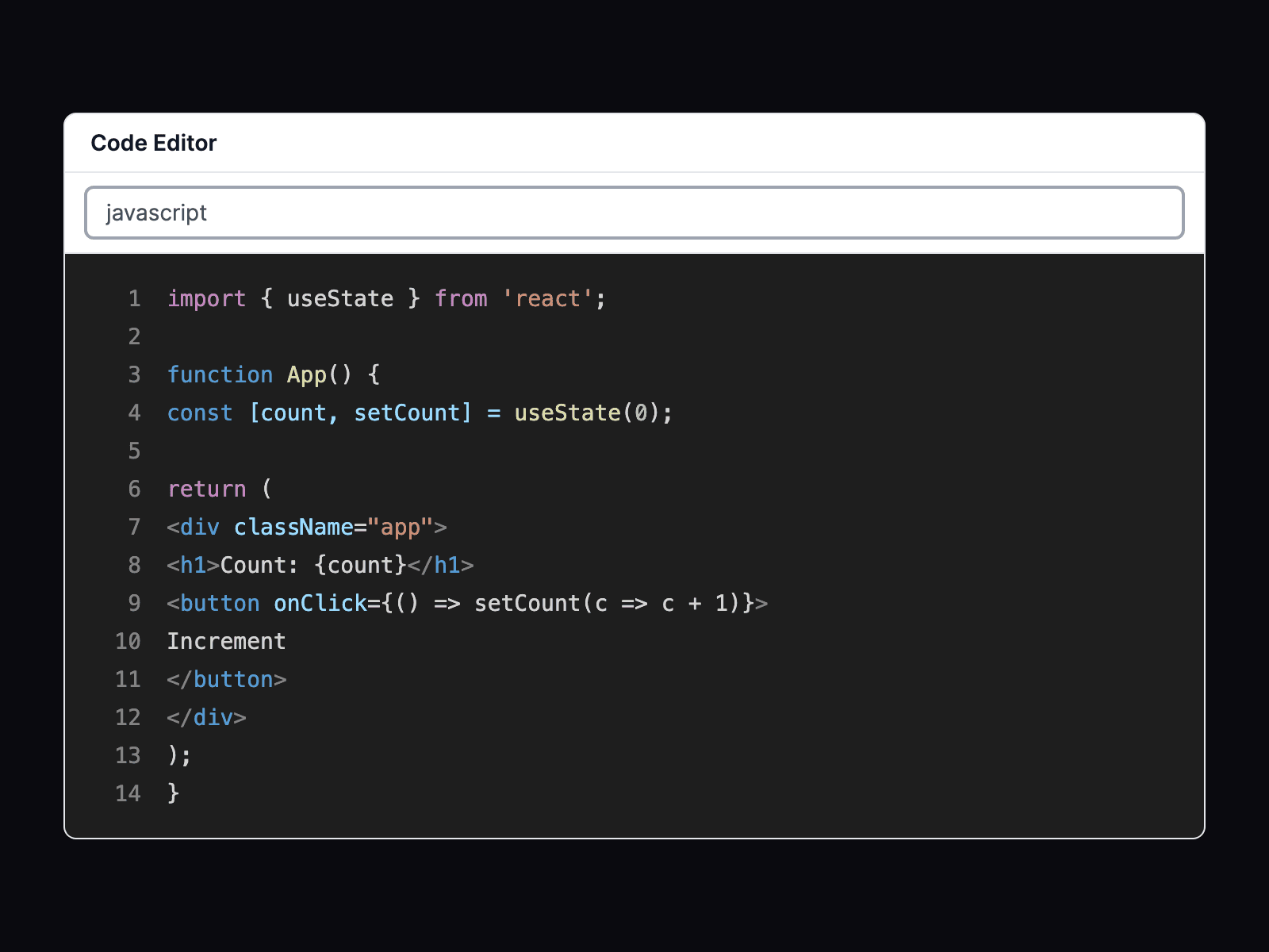 Code Editor Preview